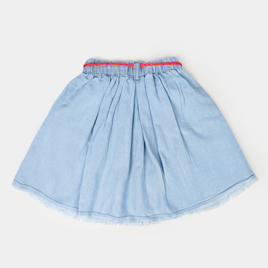 Girls Skirt Denim Flaered - LIGHT BLUE