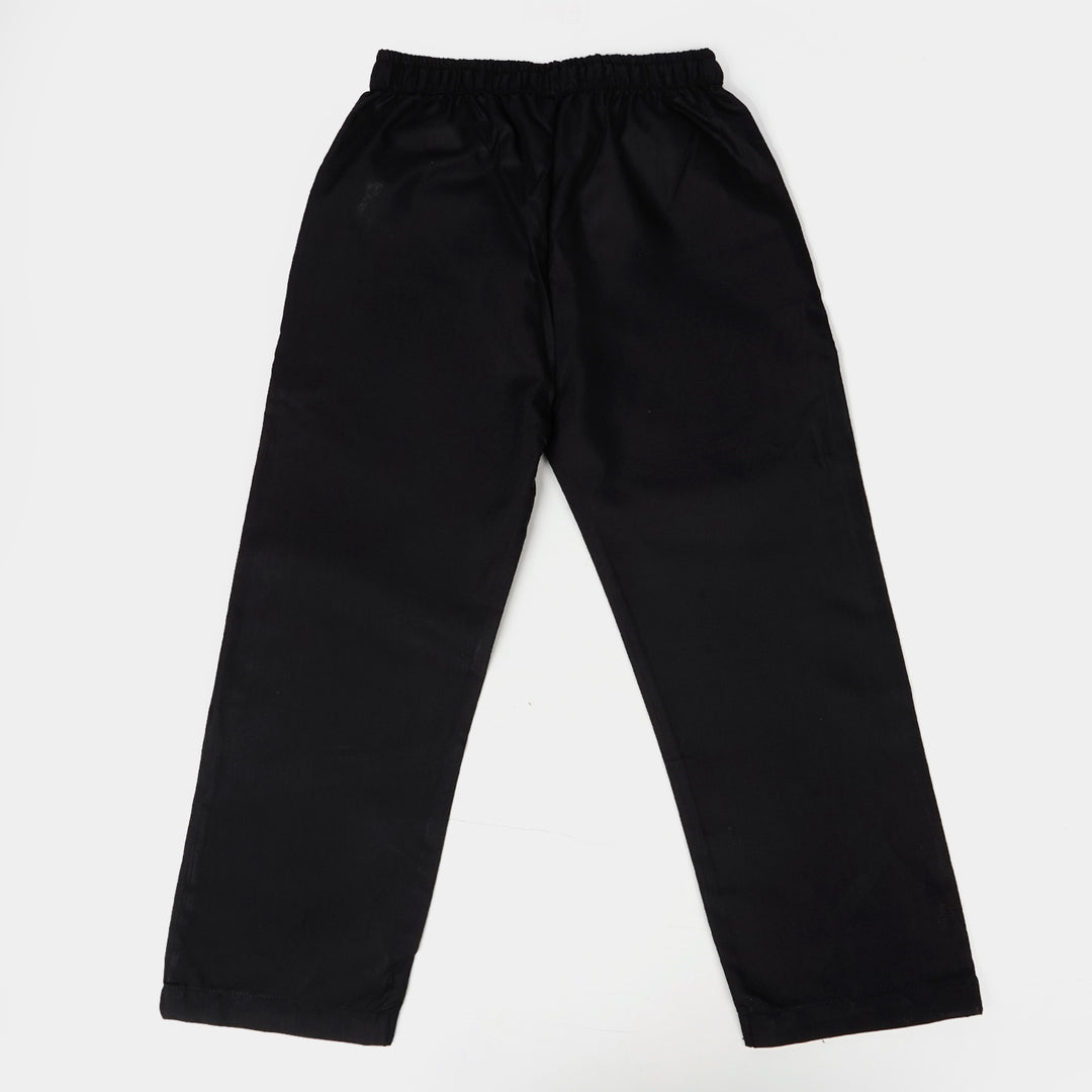 Boys Cotton Pocket Pyjama - Black