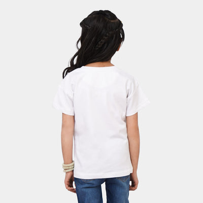 Girls Cotton T-Shirt Enjoy Paris - White