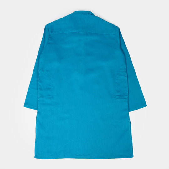 Boys Cotton Styling Kurta - Blue