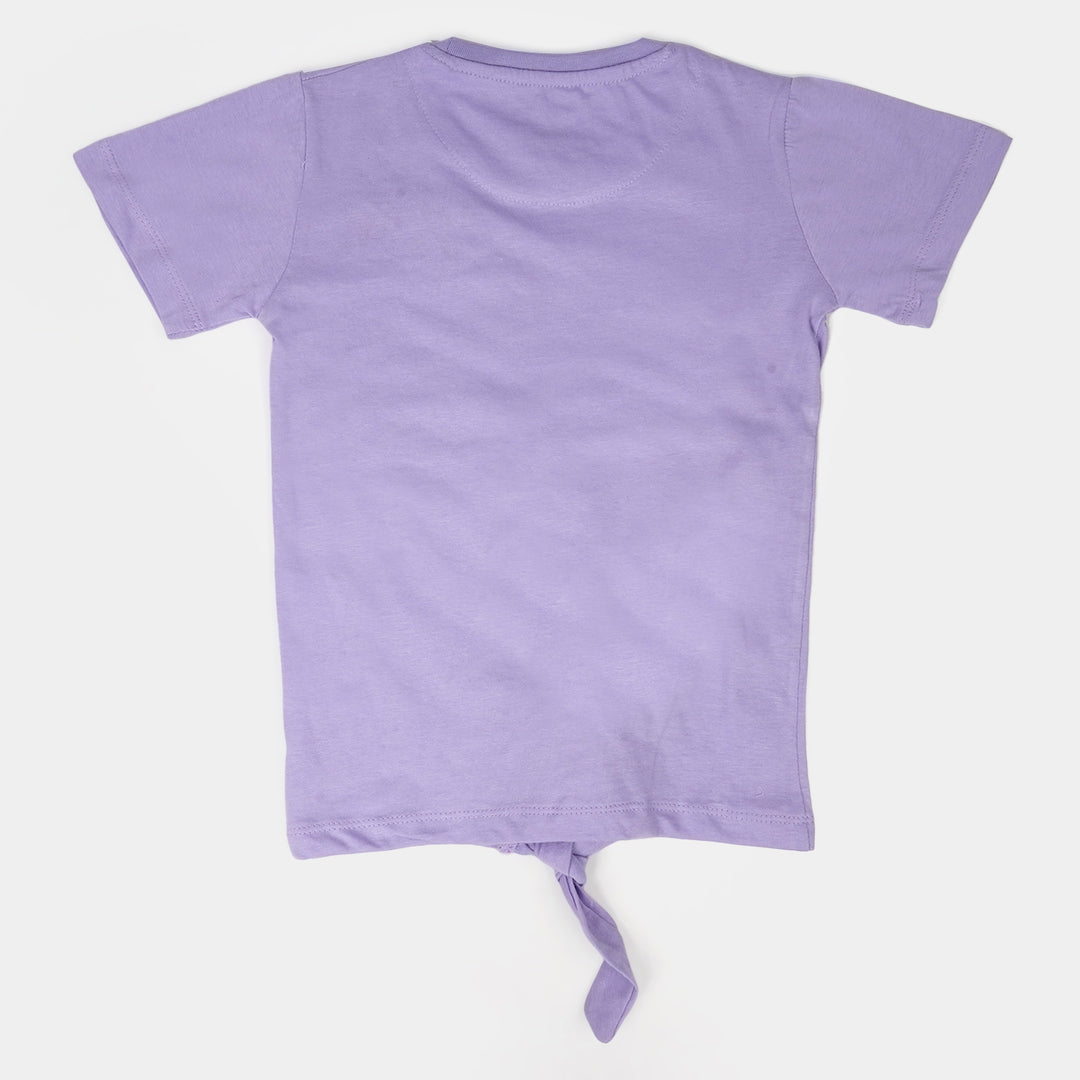 Girls Cotton T-Shirt Lovely - Purple