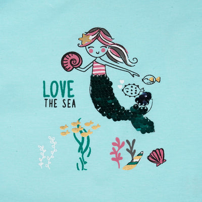 Infant Girls T-Shirt Love The Sea -Light Blue