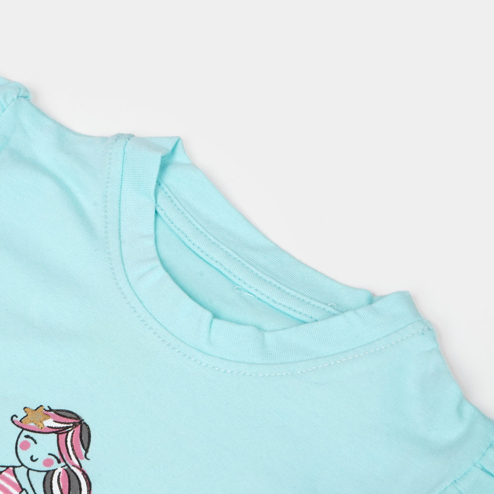 Infant Girls T-Shirt Love The Sea -Light Blue