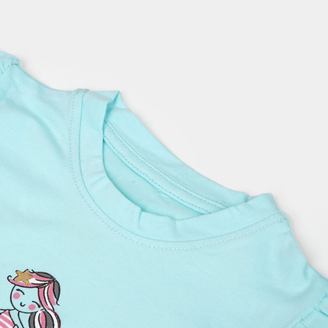 Infant Girls T-Shirt Love The Sea -Light Blue