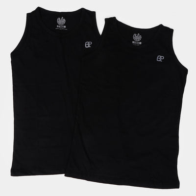 Pack Of 2 PCs Boys Cotton Vest  - BLACK