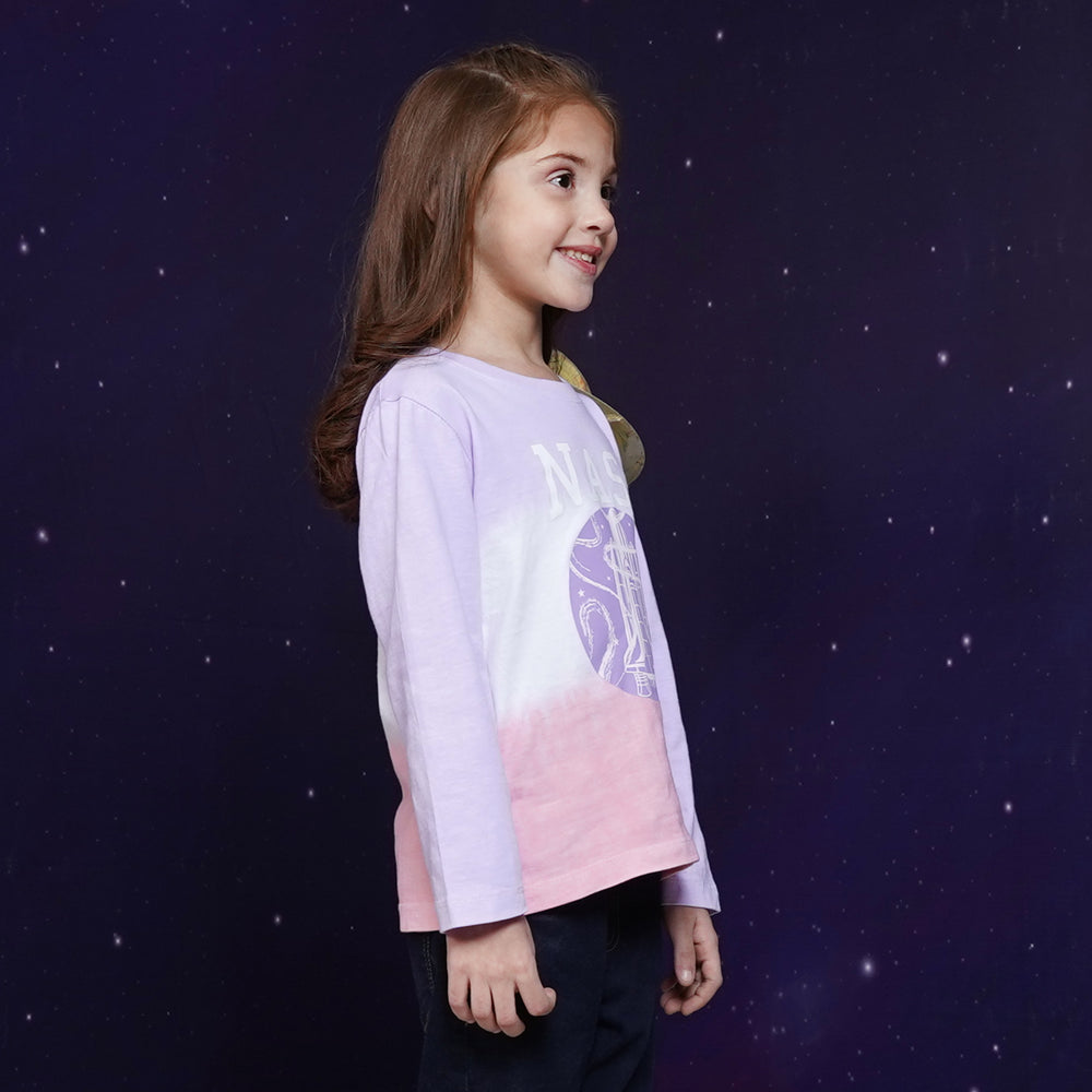 Girls T-Shirt F/S Nasa Swirl - B. White