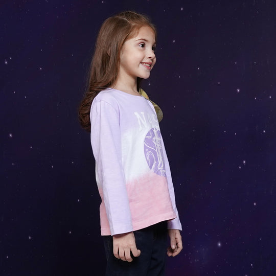 Girls T-Shirt F/S Nasa Swirl - B. White