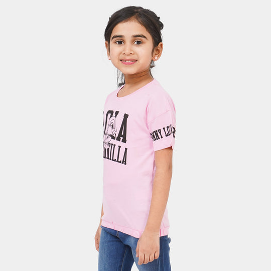 Girls Cotton Character T-Shirt  - Light Pink