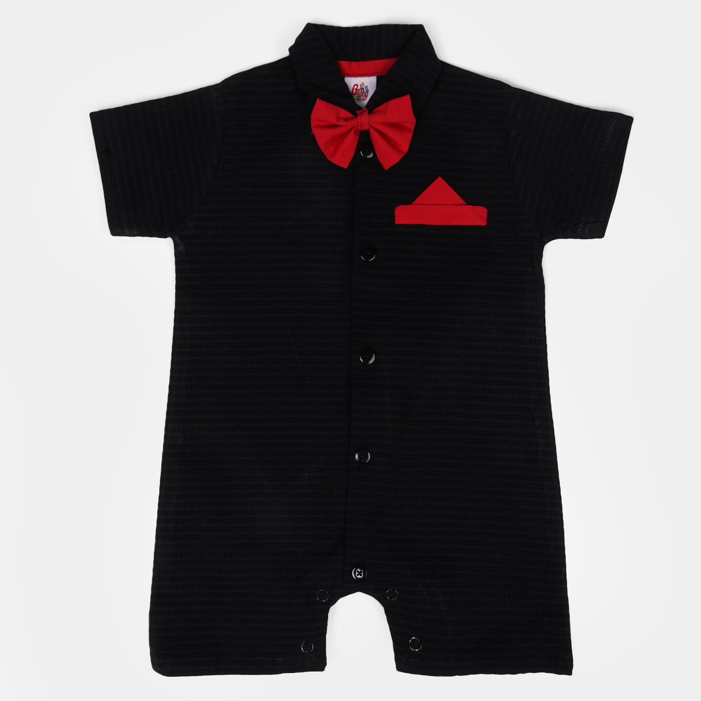 Infant Boys Woven Romper Formal - BLACK