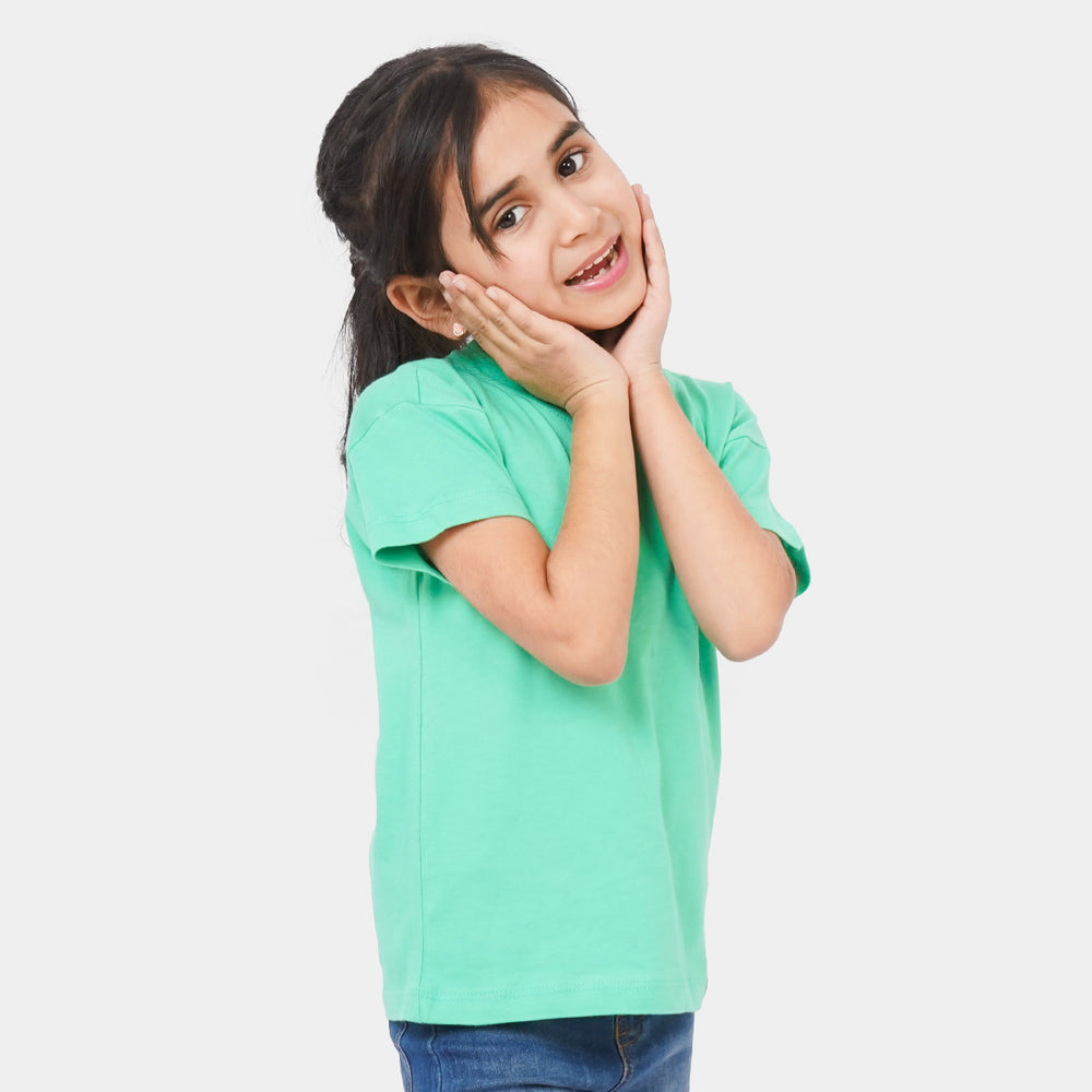 Girls Cotton T-Shirt Pretty Day - Green