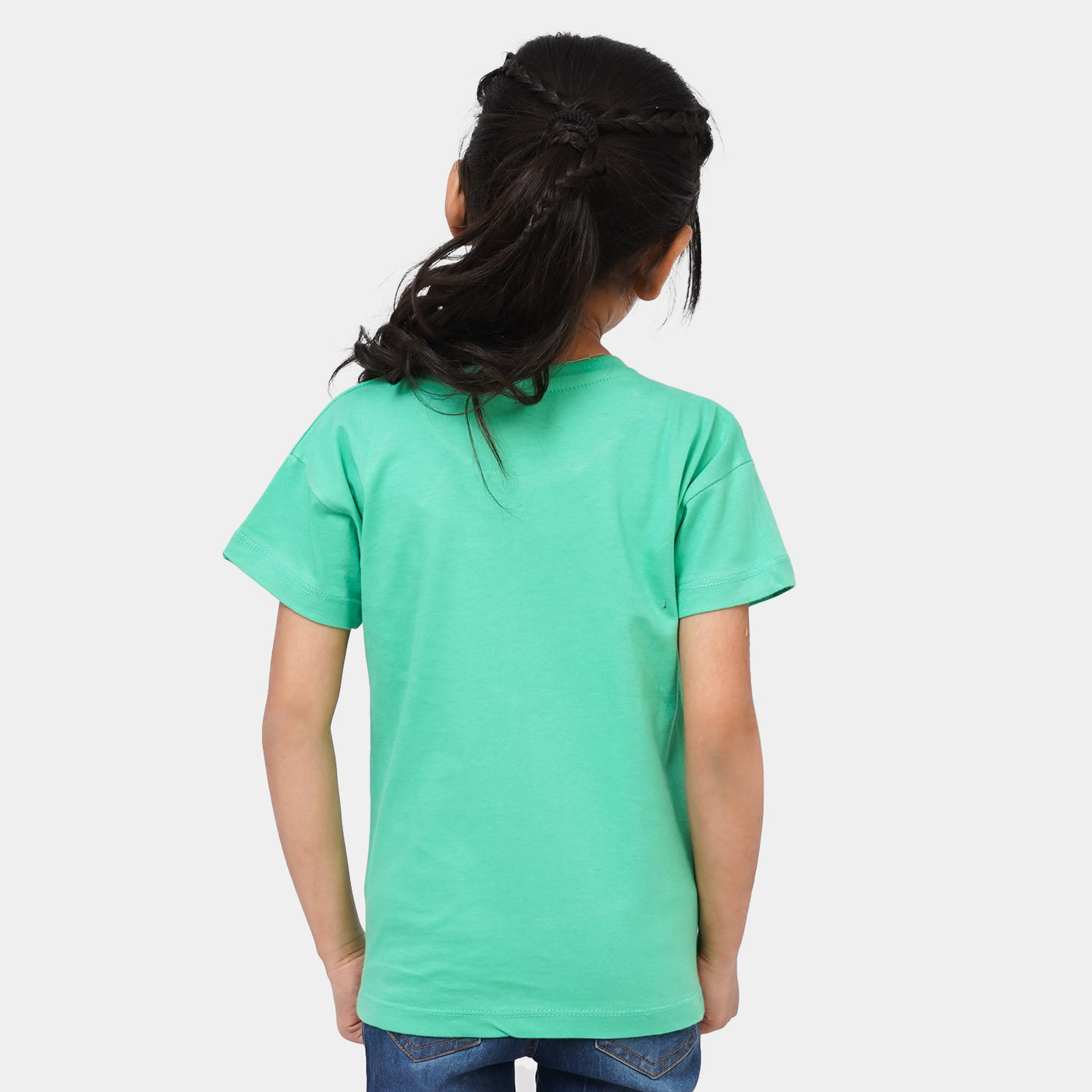 Girls Cotton T-Shirt Pretty Day - Green