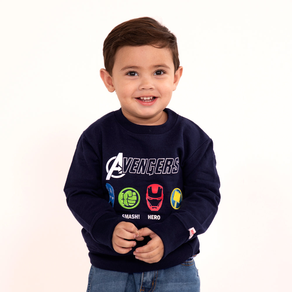 Boys Print Sweatshirt - Navy