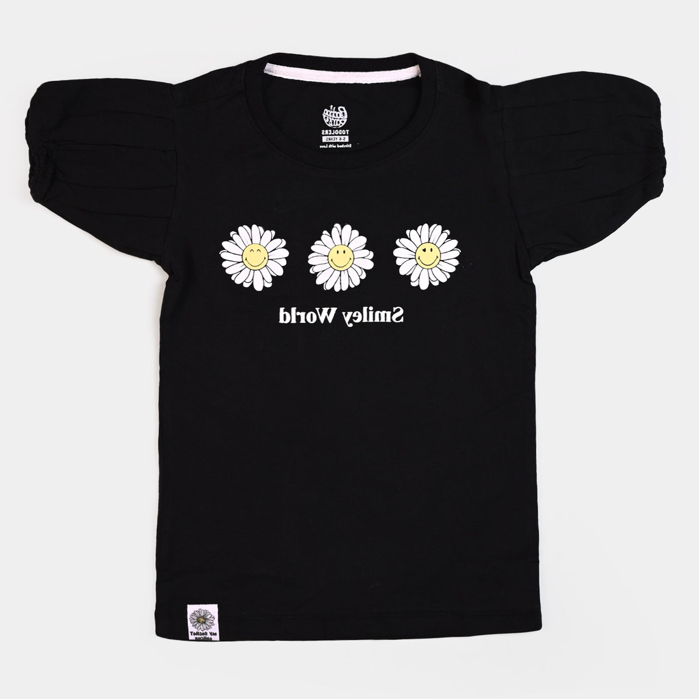 Girls T-Shirt Smiley World - Jet Black