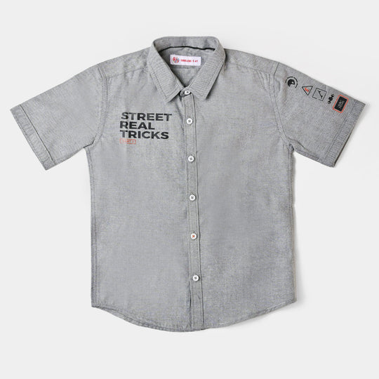 Boys Oxford Casual Shirt Real Skater - GREY