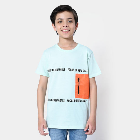 Boys Cotton T-Shirt New Goals | White