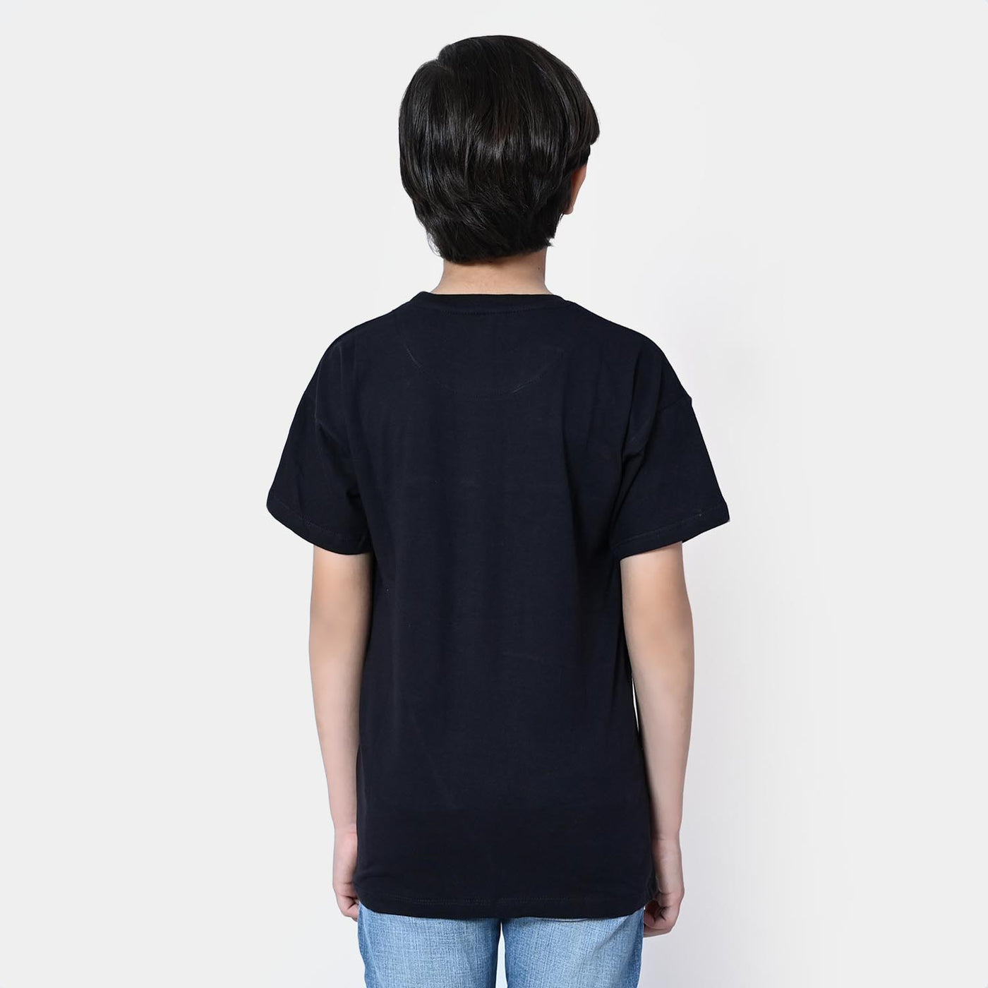 Boys Cotton T-Shirt Character - Jet Black