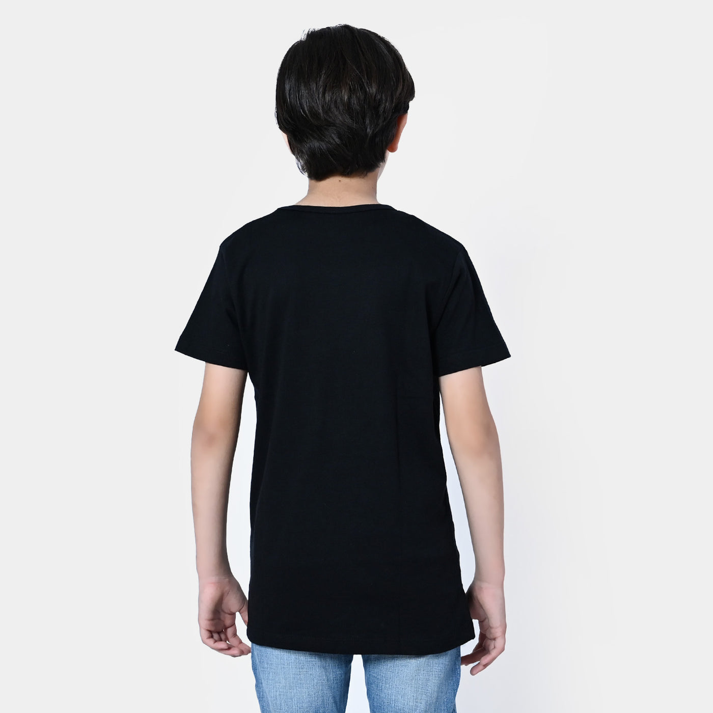 Boys Cotton T-Shirt Star | BLACK
