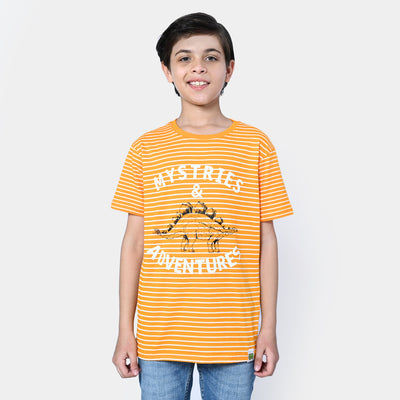 Boys Cotton T-Shirt Adventures - Orange