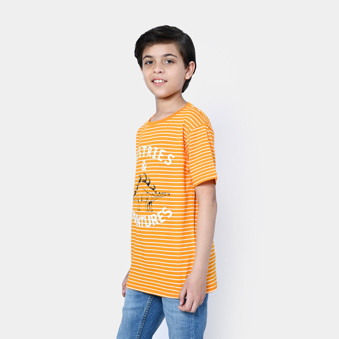 Boys Cotton T-Shirt Adventures - Orange