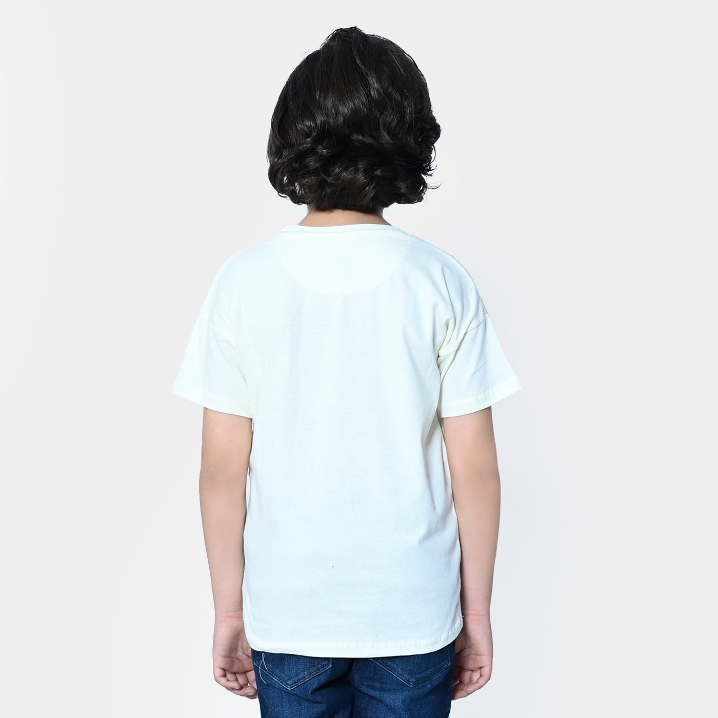 Boys Cotton T-shirt Palms | Lemon Icing