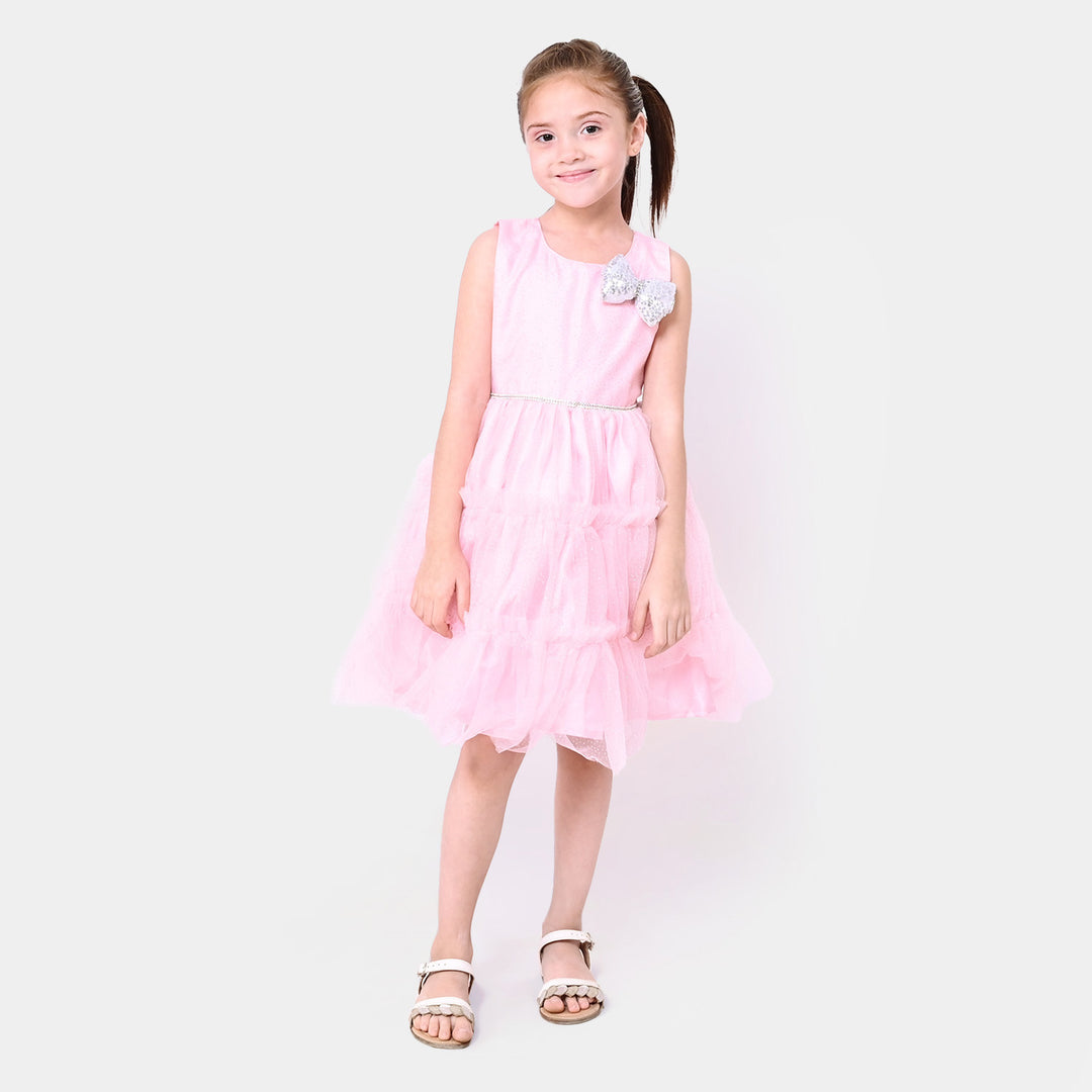 Girls Fancy Frock Glittery - Pink