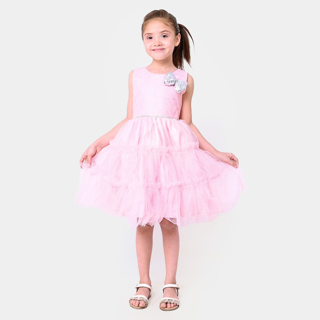 Girls Fancy Frock Glittery - Pink