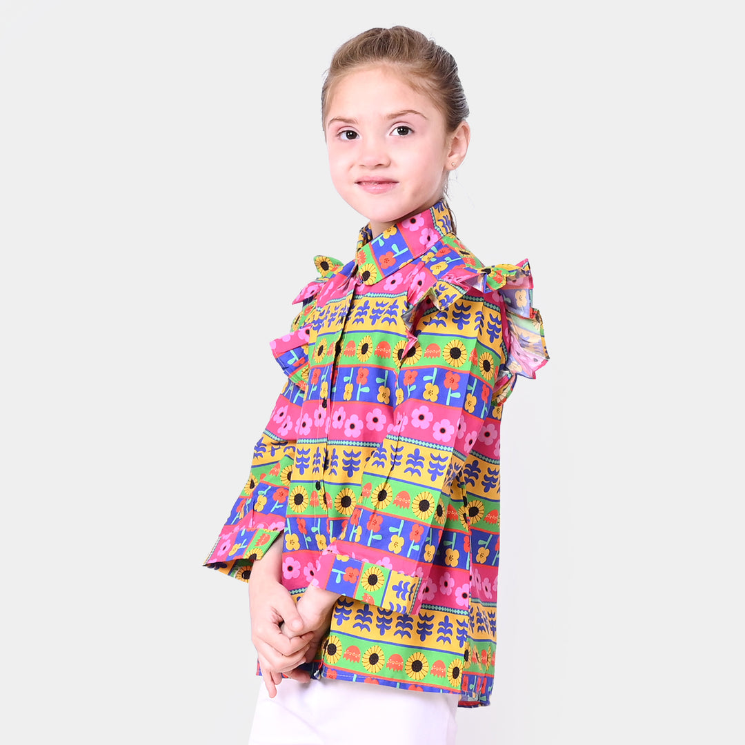 Girls Cotton Casual Top - Multi