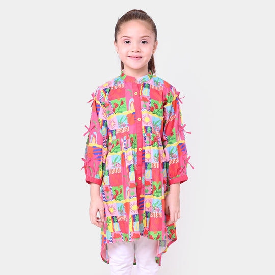 Girls Cotton Digital Print Kurti All Day -Multi