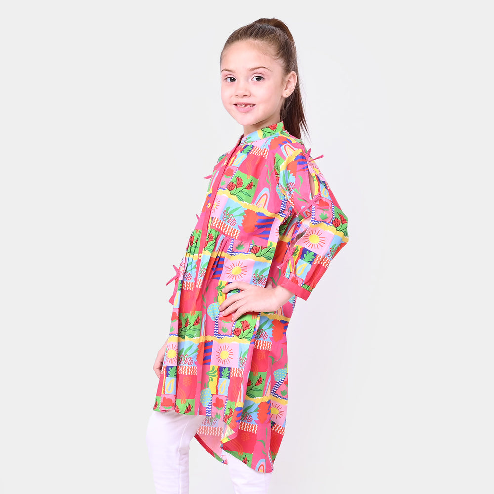 Girls Cotton Digital Print Kurti All Day -Multi