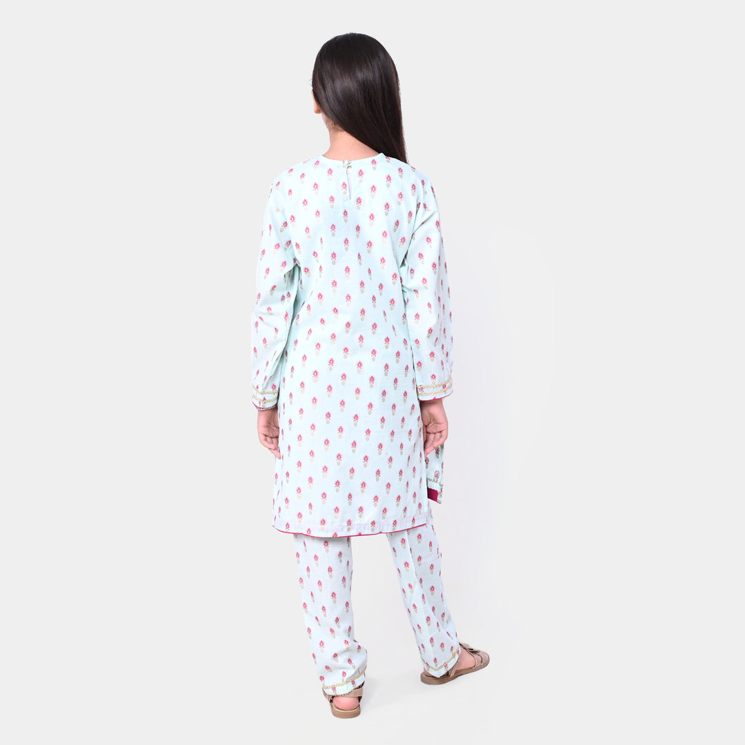 Girls Jacquard 2Pcs Suit Maharani - LT.Blue