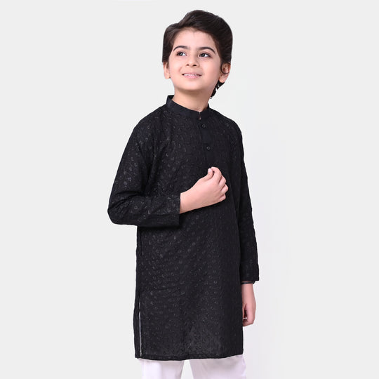 Boys Chicken Kari Kurta - Black