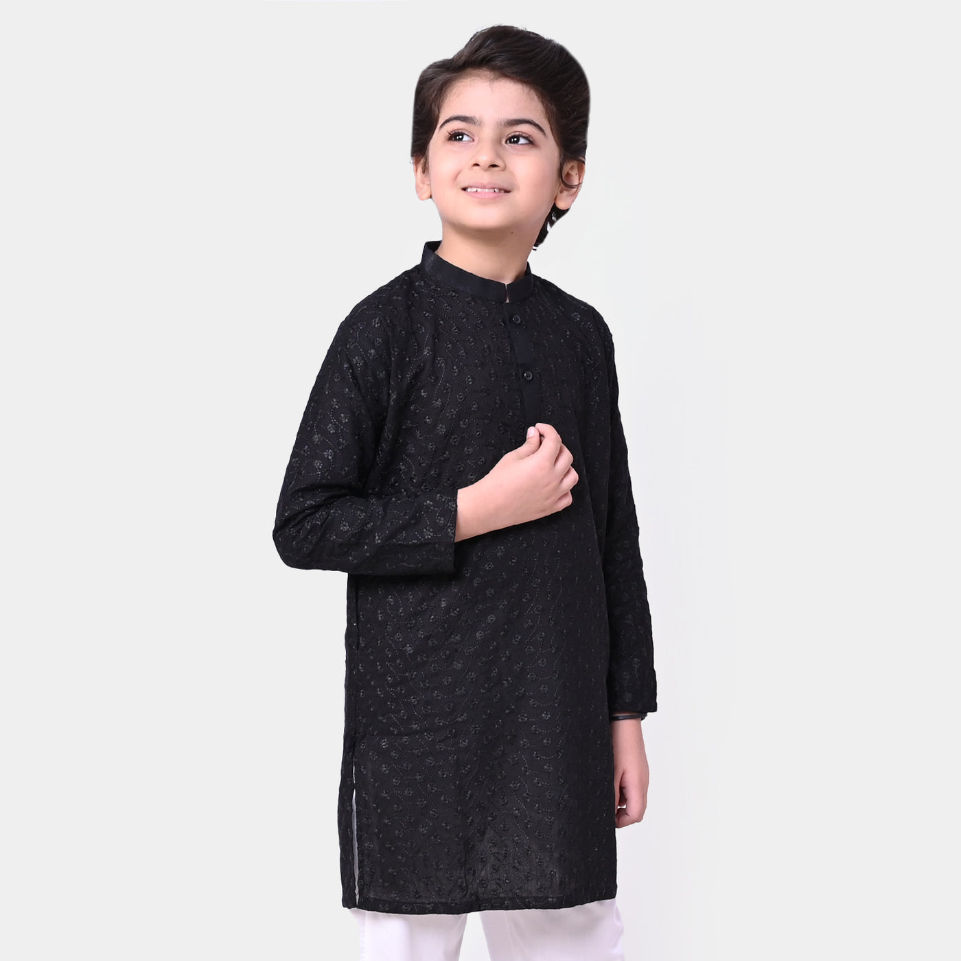 Boys Chicken Kari Kurta - Black