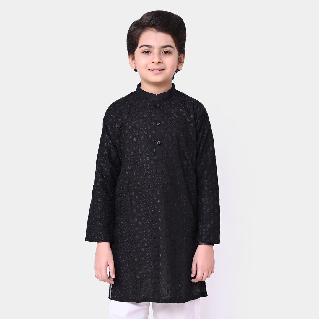 Boys Chicken Kari Kurta - Black