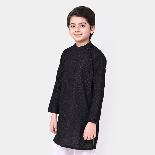 Boys Chicken Kari Kurta - Black