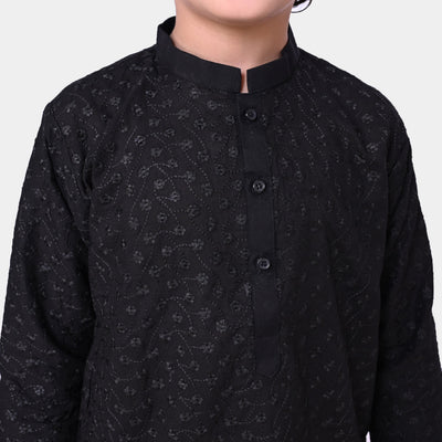 Boys Chicken Kari Kurta - Black