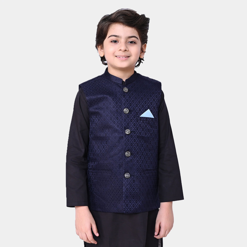 Boys Viscose Waist Coat - Navy Blue