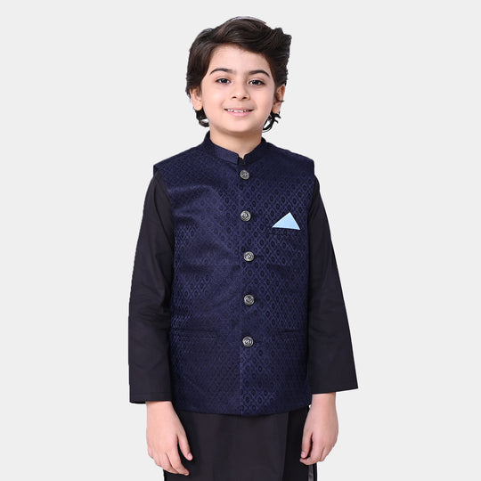 Boys Viscose Waist Coat - Navy Blue