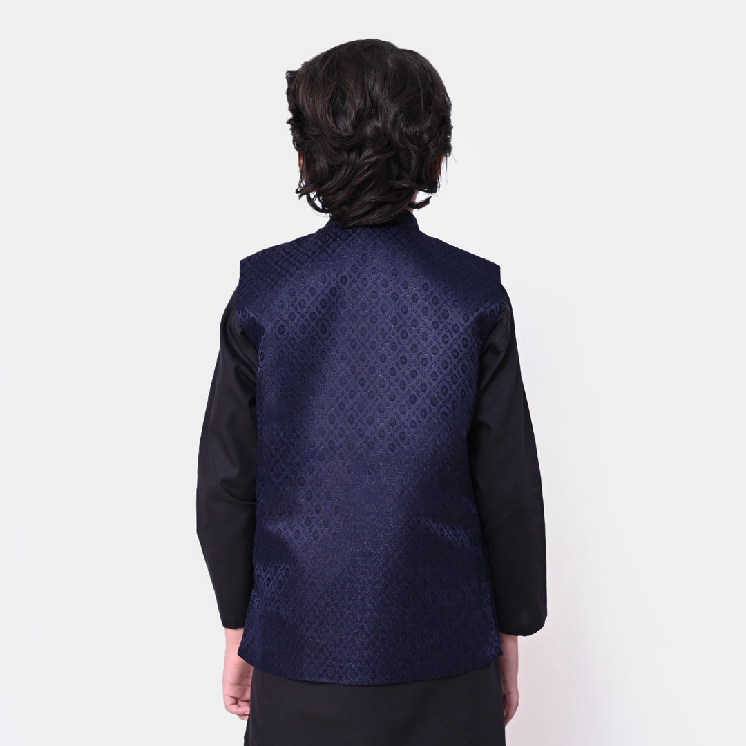 Boys Viscose Waist Coat - Navy Blue