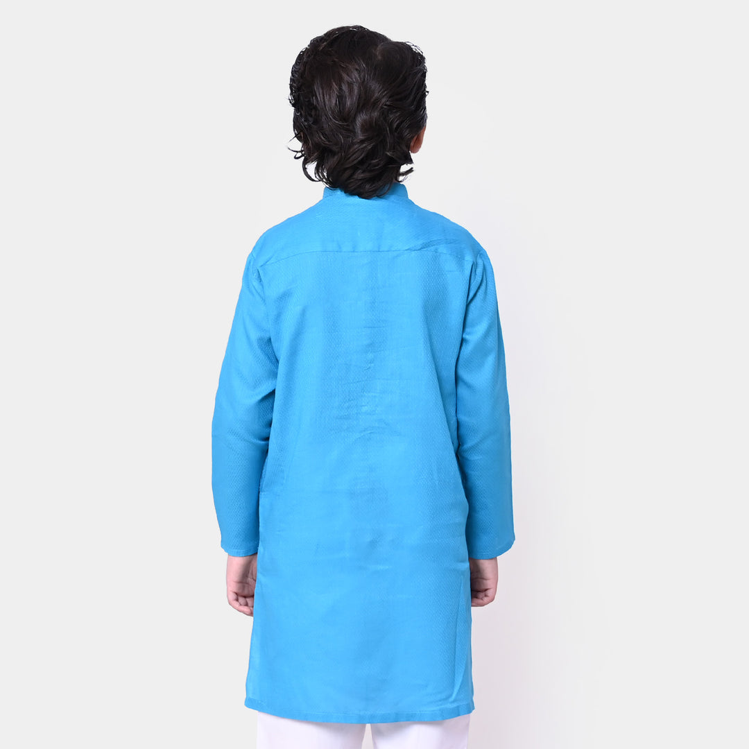 Boys Cotton Styling Kurta - Blue