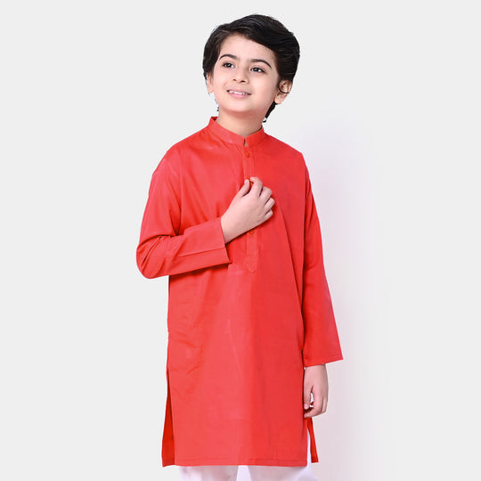 Boys Basic Kurta - Red