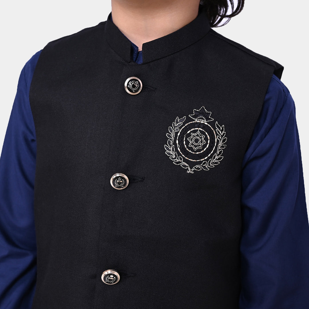 Boys Viscose 3Pcs Suit - Navy Blue