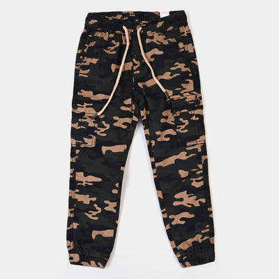 Boys Cotton Pant Camouflage - Green