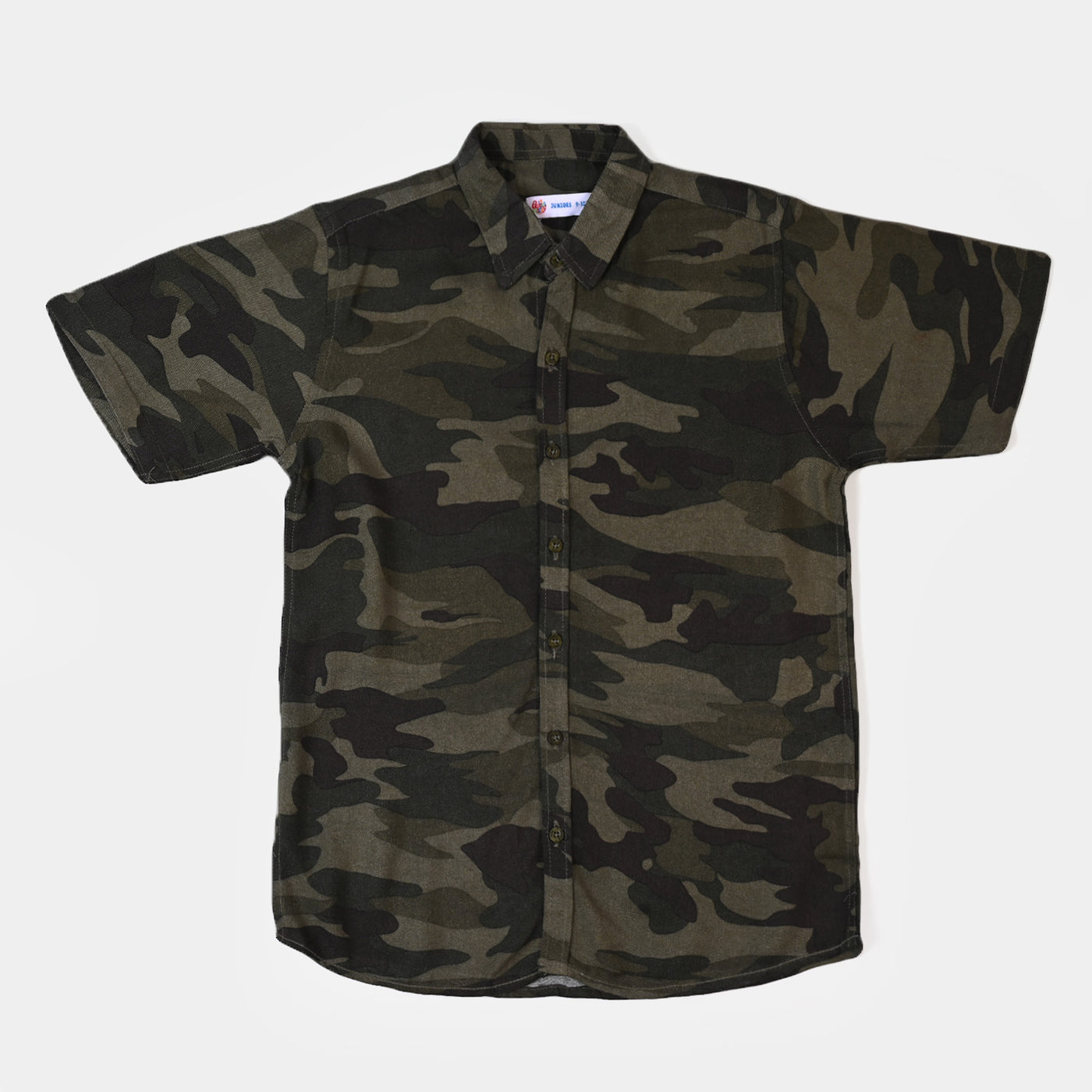 Boys Cotton Casual Shirt - Camo Green