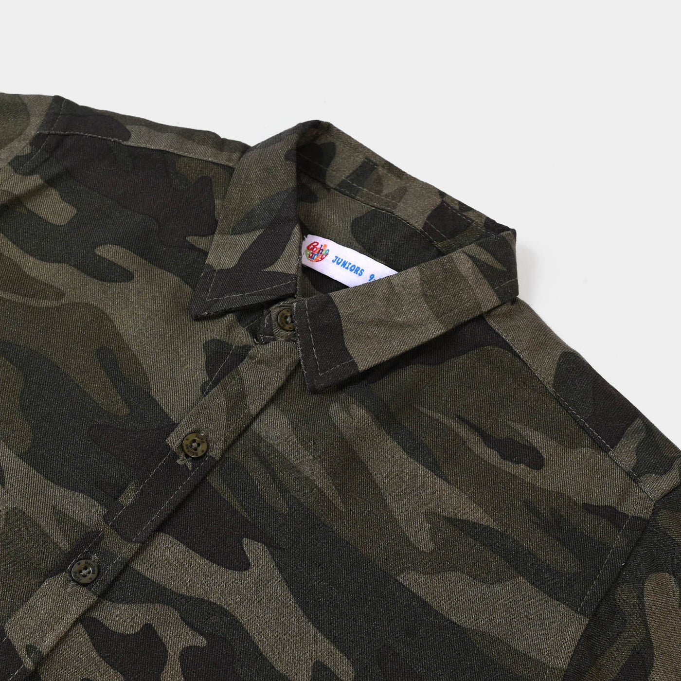 Boys Cotton Casual Shirt - Camo Green