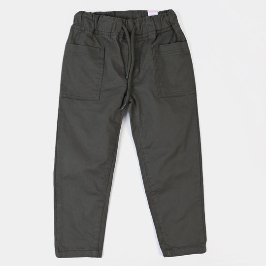 Boys Cotton Pant Box Pocket - Green