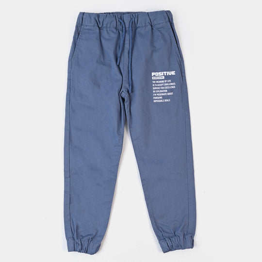 Boys Cotton Pant Positive - Winter/Sky