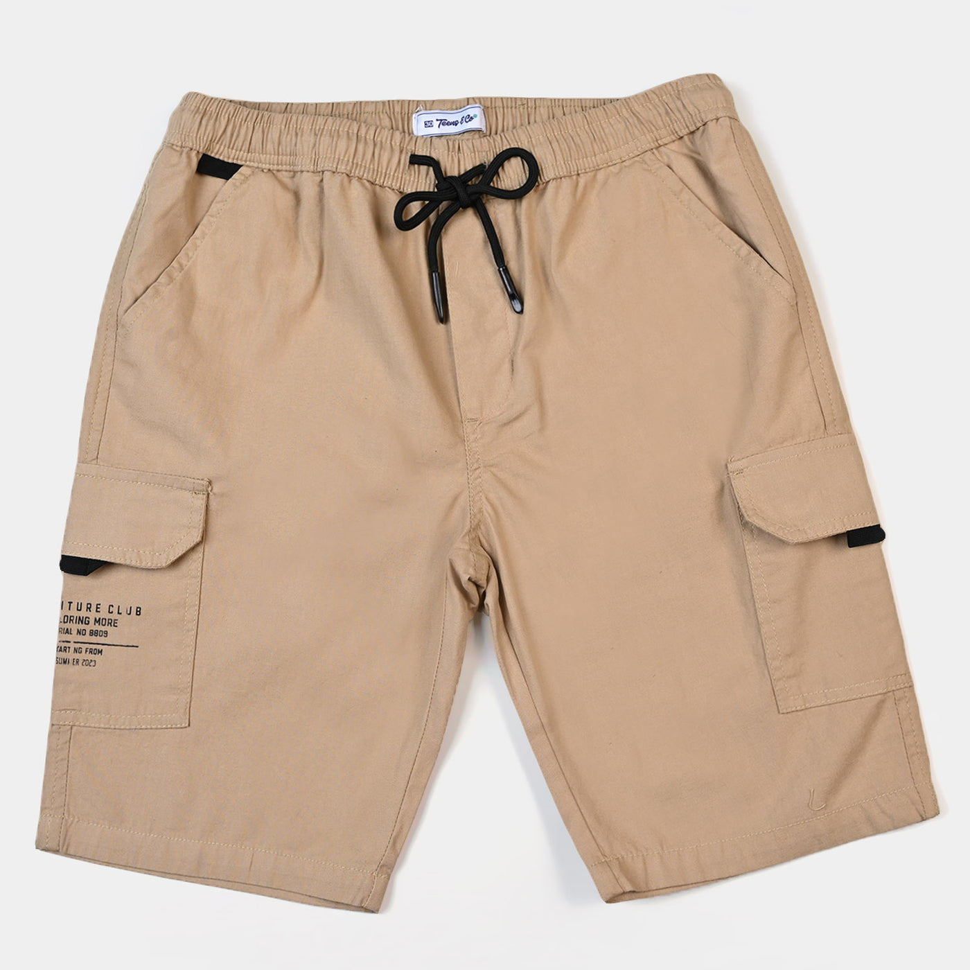 Teens Boys Cotton Short Exploring More - KHAKI