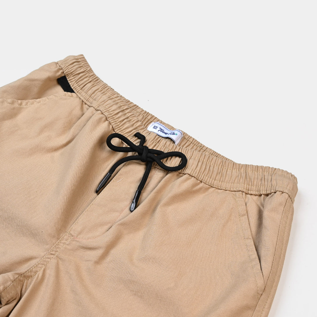 Teens Boys Cotton Short Exploring More - KHAKI