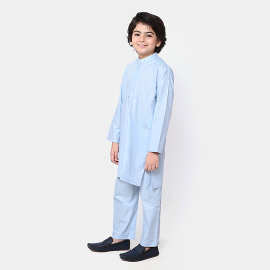 Boys Viscose Styling Kurta Pyjama - Blue