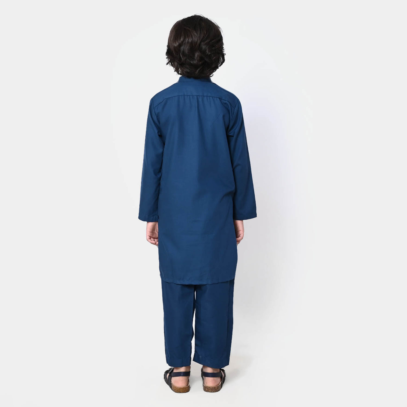 Boys Viscose Embroidered Kurta Pajama - Blue